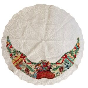 Rennoc Vintage Christmas Tree Skirt Love At Christmas Quilted Toys Scalloped